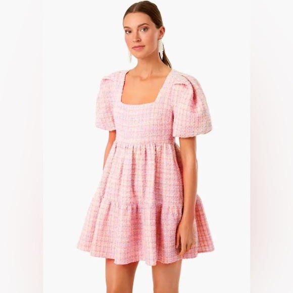 Tuckernuck Dresses & Skirts - Tuckernuck Hyacinth House Mini Tweed Dress Light Pink sz S